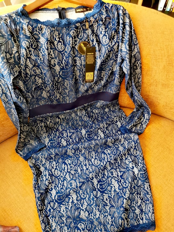 Other — Other: Miusul, Blue Laced Knee Dress, fits M/L (Size M, New with tags)