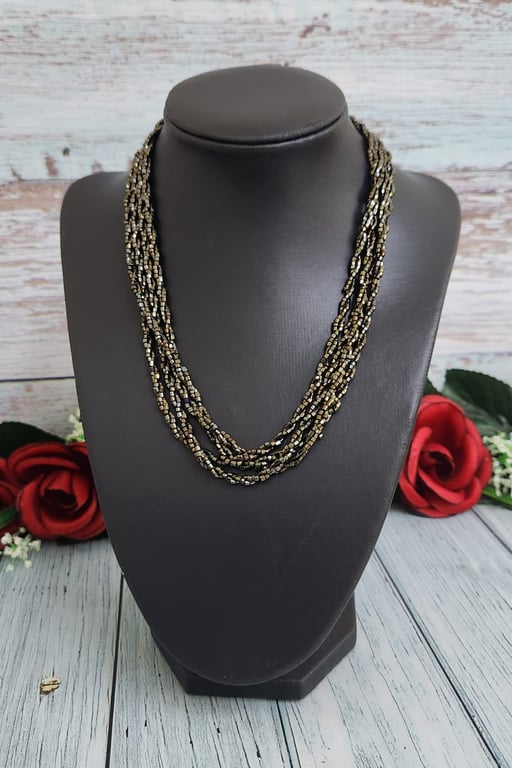 Hajmaal — Hajmaal  vintage dark bronze twisted bead necklace (المقاس One Size, جيد)