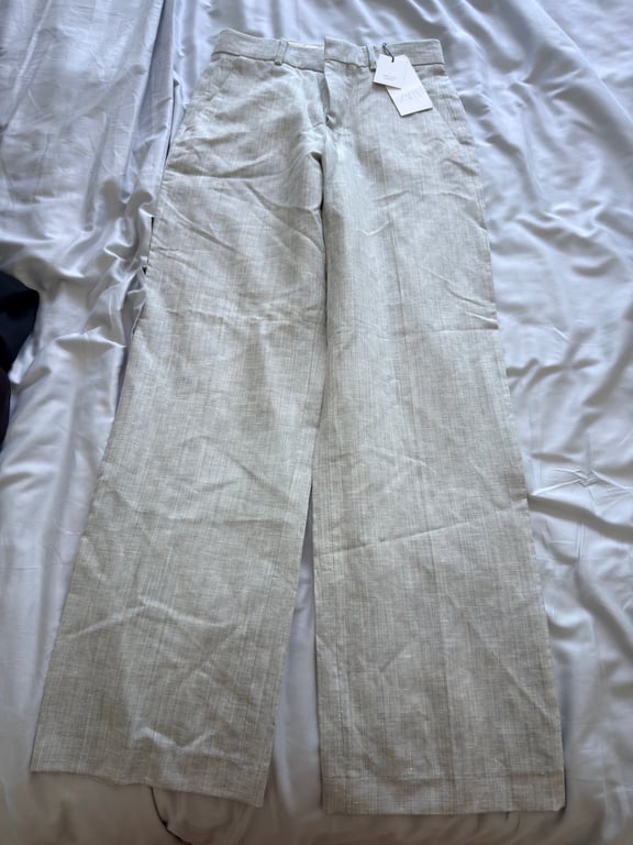 Zara — Zara Grey Wide-Leg Trousers (Size XS, Like new)