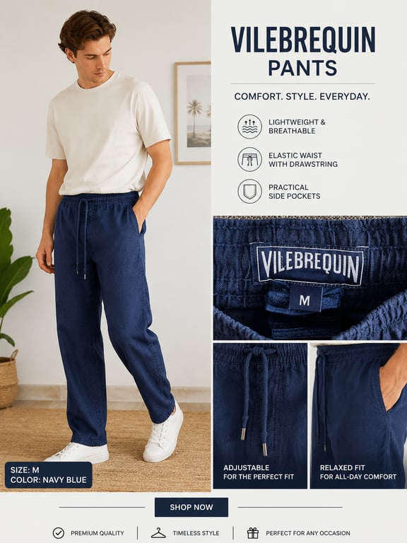 Vilebrequin — Vilebrequin Linen Drawstring Pants – Size M (Size M, Good)