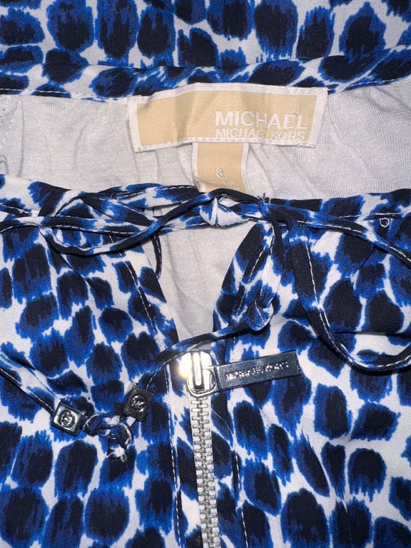 Michael Kors — Michael Kors Blue Animal Print Top Size M (Size M, Good)