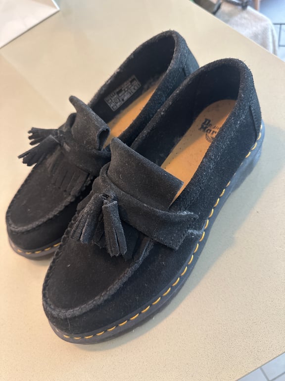 Dr. Martens — Dr. Martens Black Suede Adrian Tassel Brothel Creepers (Size EU 45, Like new)