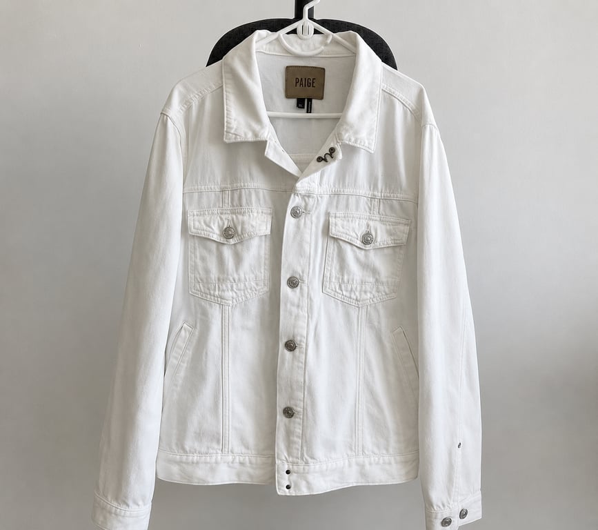 Paige — PAIGE White Denim Jacket (XL) (Size XL, Like new)