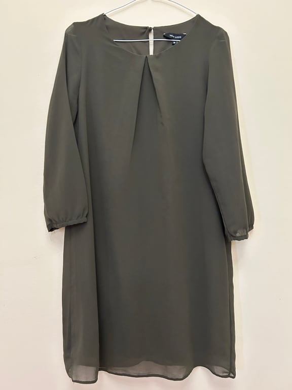 New Look — New Look - Olive Green Sheer Mesh Midi Dress/Tunic with Line (Size UK 12, Like new)