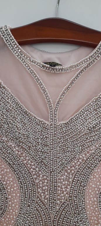 Nazo Collection from Ideal Star Fashion — Nazo Collection Party Dress adorned with pearls& rhinestones (Size S, Like new)