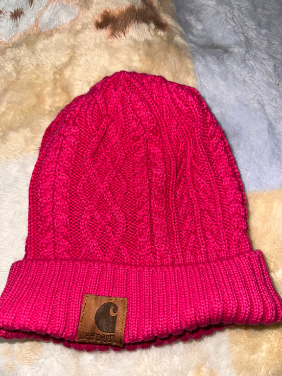 Carhartt WIP — Carhartt Bright Pink Cable Knit Beanie (Good)