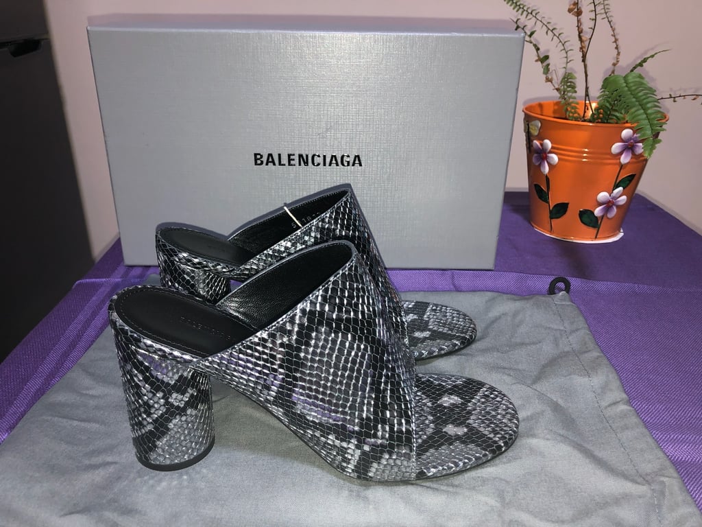 Balenciaga — Balenciaga Python Print Open Toe Mules (Size 36, New with tags)