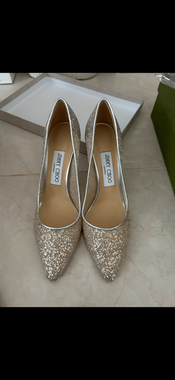 Jimmy Choo — NEW Jimmy Choo romy Glitter Pointed-Toe Pumps (Size EU 37.5, New with tags)
