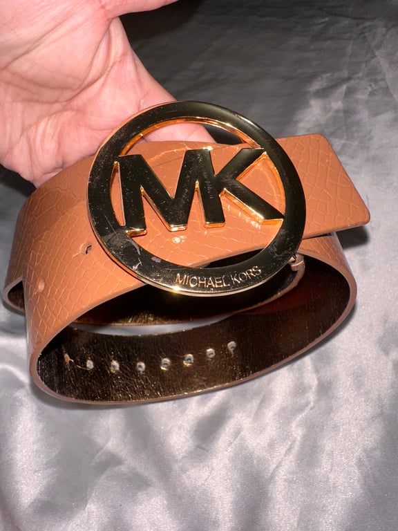 Michael Kors — Michael Kors Brown MK Logo Belt (Size One Size, Good)