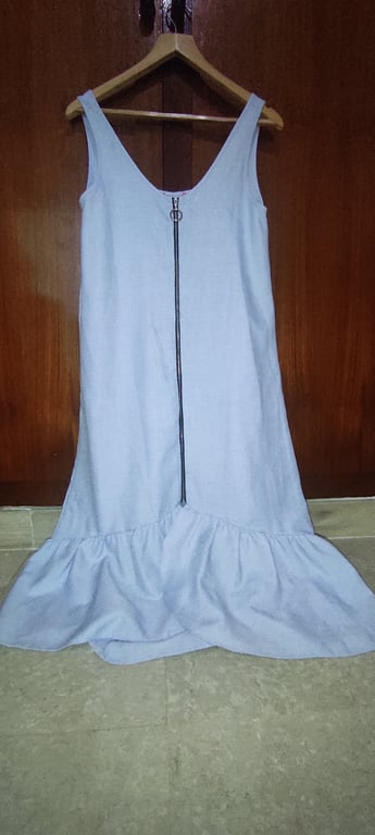 Other — Light Blue Ruffle Zipper Dress M (Size M, Like new)