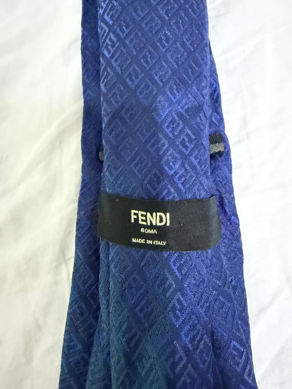 Fendi — Fendi Blue Silk  Neck Tie with FF Logo in Blue color (Good)