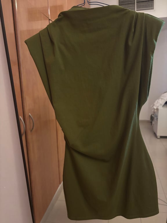 Zara — Zara Olive Green Strapless Pleated Mini Dress (Good)