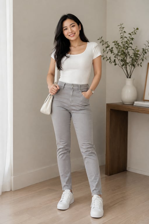 Max Fashion — Max Fashion - Women's casual slim-fit grey jeans (Size L, Good)
