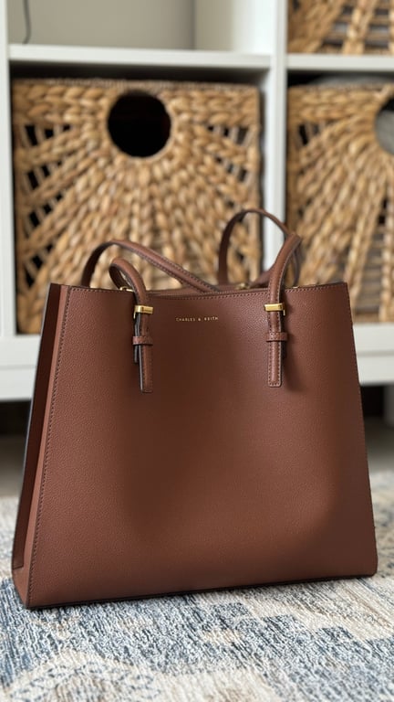 Charles & Keith — Authentic Charles & Keith Brown Tote Bag (Size One Size, Like new)