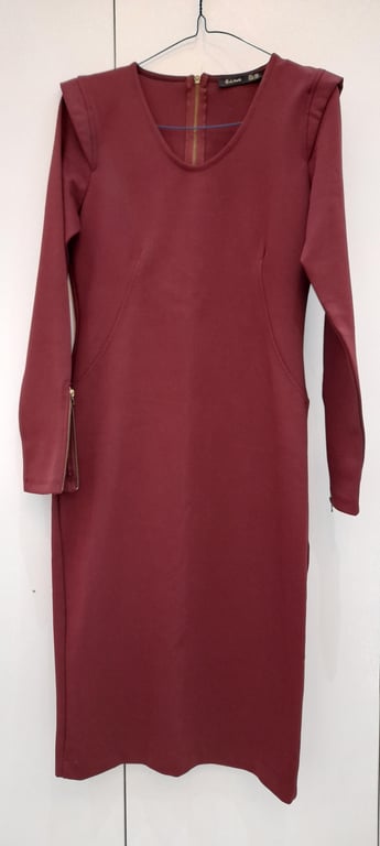 Paul Mark — Paul Mark Burgundy Mini Dress with Zippers (Size 36, Like new)