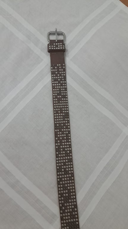 Liebeskind — Liebeskind Berlin Brown Studded Leather Belt – 85 cm (Size One Size, Good)