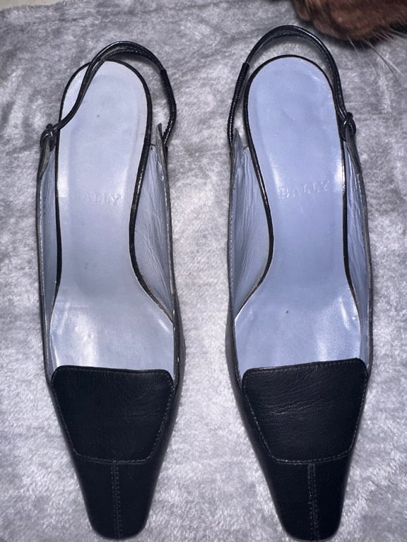 Bally — Bally Vintage Black Slingback Heels (Size EU 36.5, Fair)