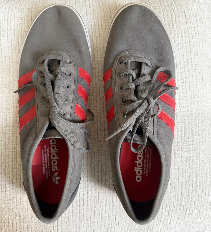 Adidas — Adidas Gray & Red Sneakers EU 45 (Size EU 45, New without tags)