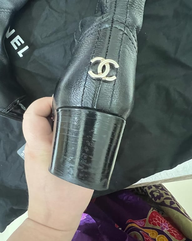 Chanel — Chanel Interlocking CC Heeled Boots (Size EU 37.5, Good)