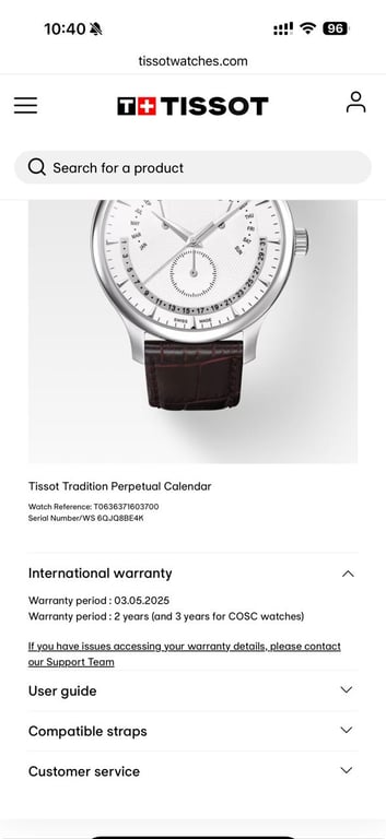 Tissot — Tissot Perpetual Calendar Watch (Size One Size, Like new)