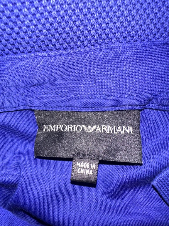 Emporio Armani — Emporio Armani Blue Polo Shirt (Size M, Good)