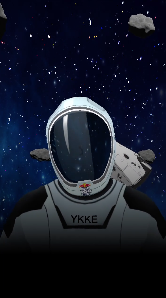 AR face filter of spacesuit, immersing users in virtual space.