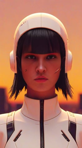 playstation 1,  white futuristic suite, cyberpunk, high fashion, 3d character, video game, VHS, glitchy, sunset, orange sky, pixelated, minimalistic, low poly, 3d , octane render,
