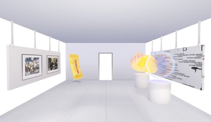 AR gallery experience with AR glasses and mixed reality navigation.