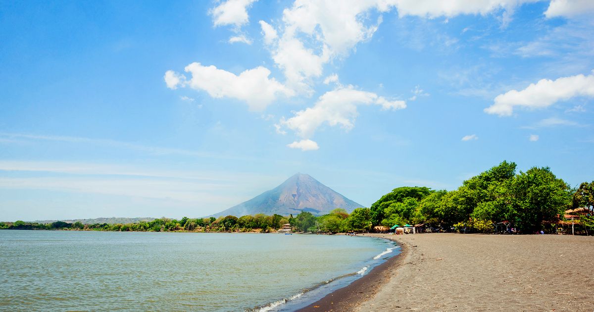 Ometepe Island with Beach view and Volcano in the background