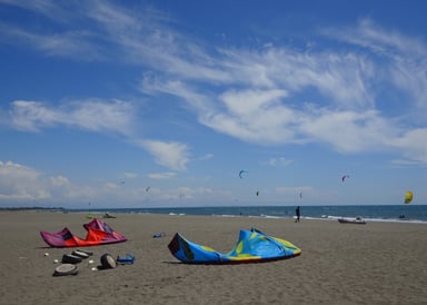 Kites ready to fly in Ulcinj Montenegro