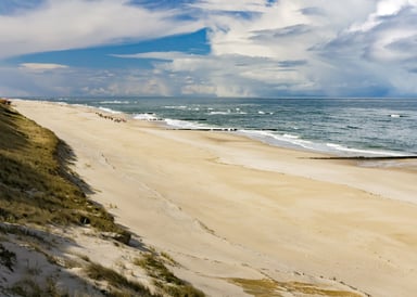 Kampen Kiteboarding Spot in Sylt with gusty north sea nearby