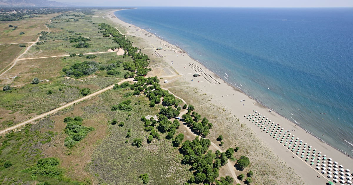 Aerial Picture of Velika Plaza Kitesurfing Coastline in Monte Negro
