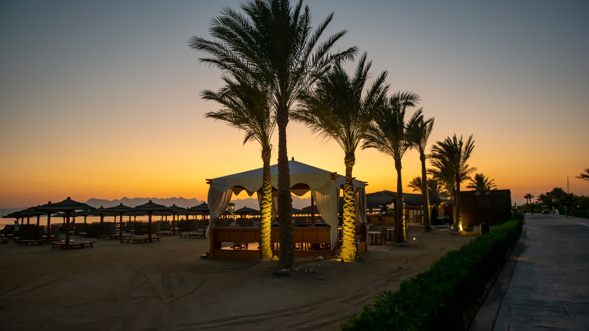Golden light sunset in Soma Bay