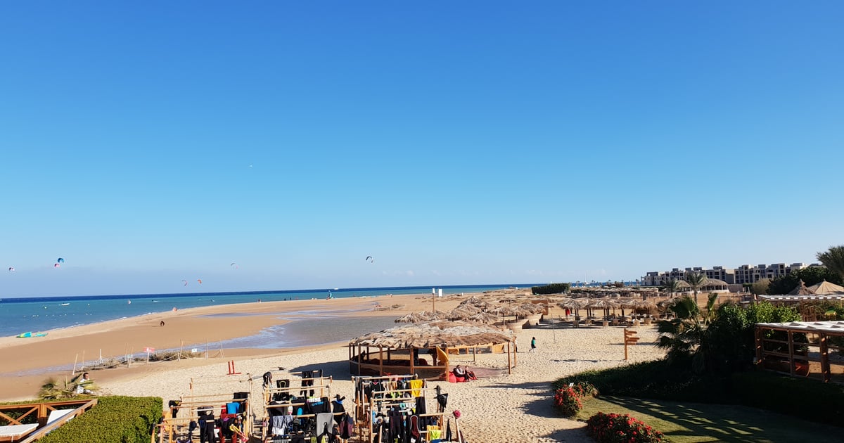 View from Kite House to Kite Beach in El Gouna KBC