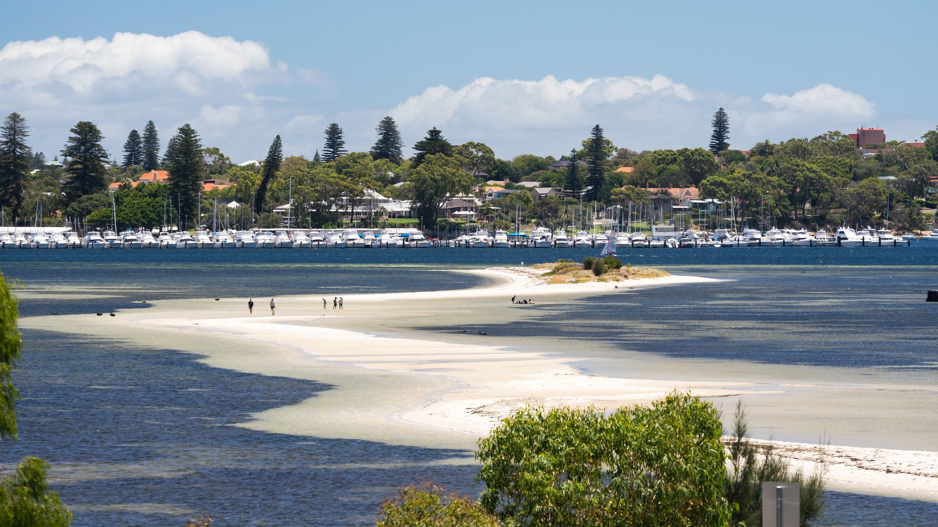 Low tide at Point Walter with Hotels in background