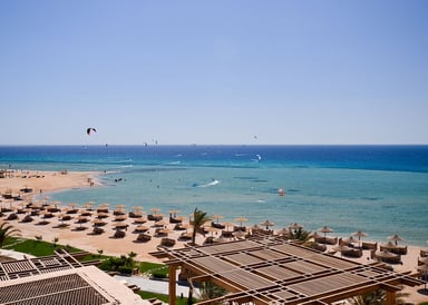 View from Hotel to the Kitesurf Beach in Safaga