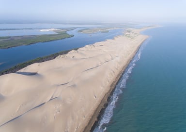 Long sandbank at Galinhos Brazil Kitesurfspot