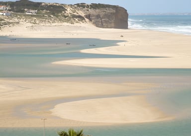 Obidos Lagoon at flat water in Portugal