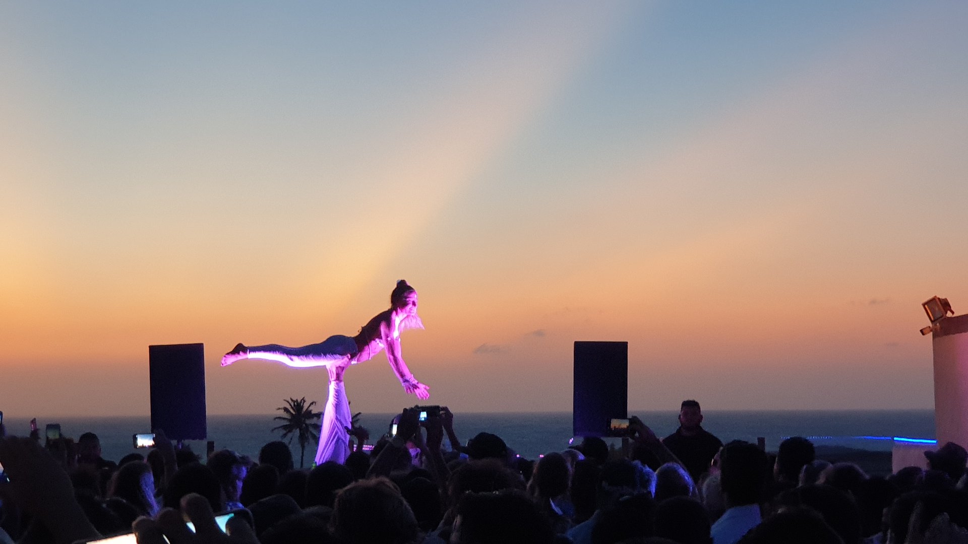Part in roof top bar over Jericoacoara