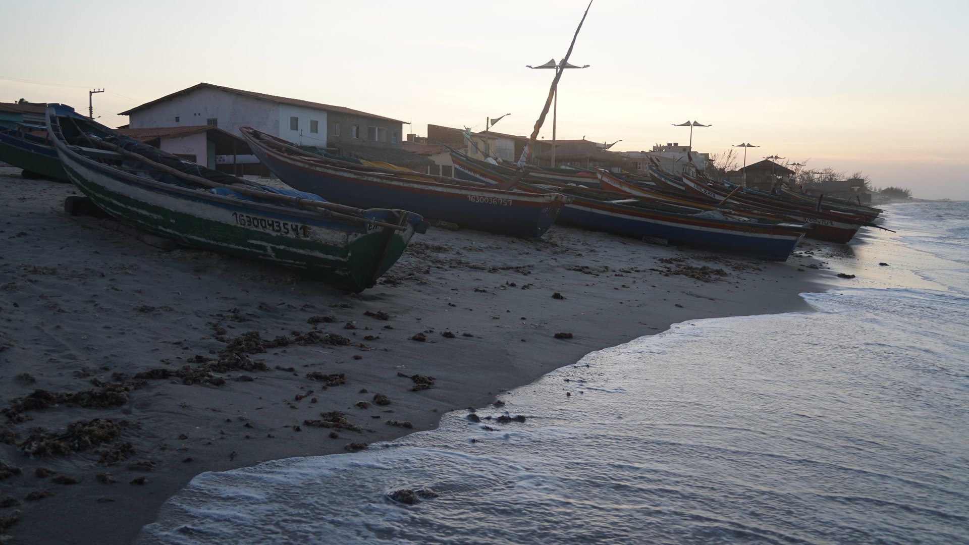 Boats lying on the beach in Praia do Prea