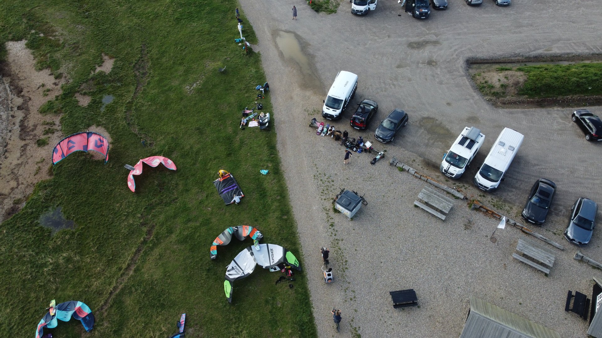 aerial drone picture kitespot kloster denmark