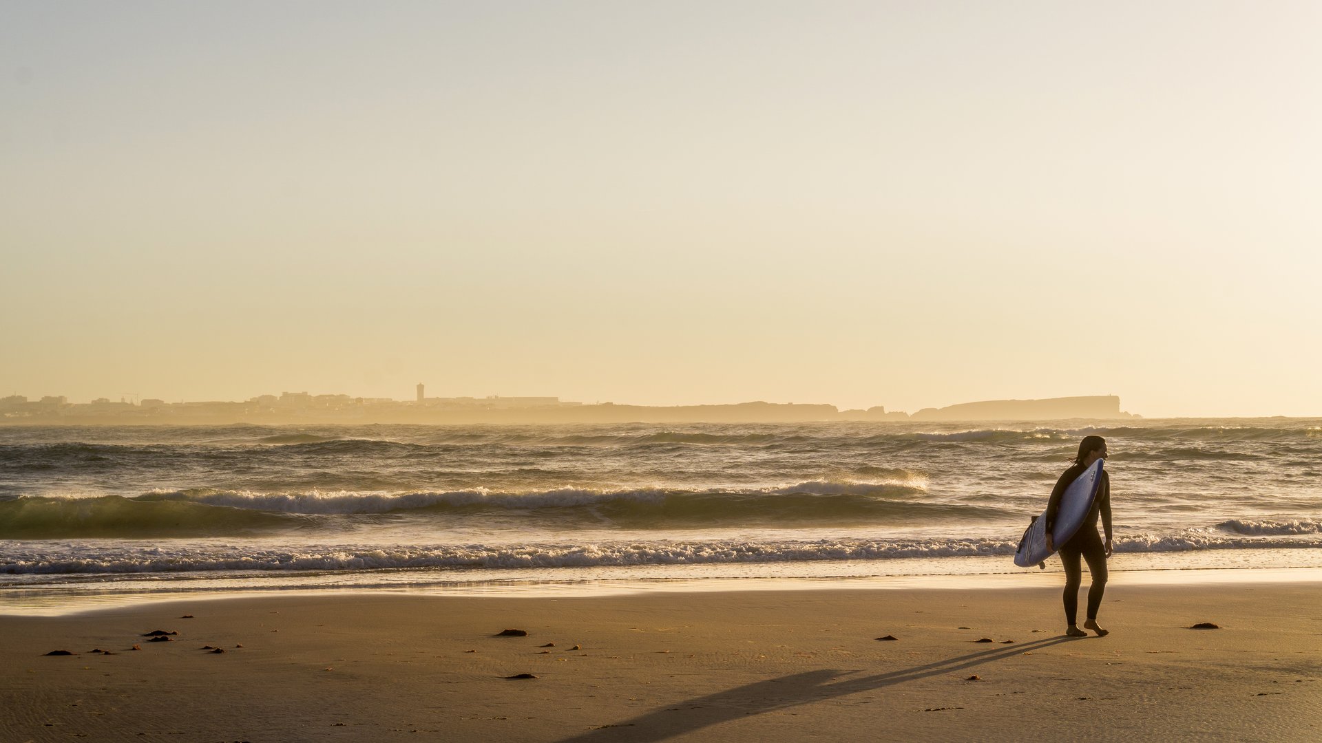 Sufer in Baleal Beach near Peniche