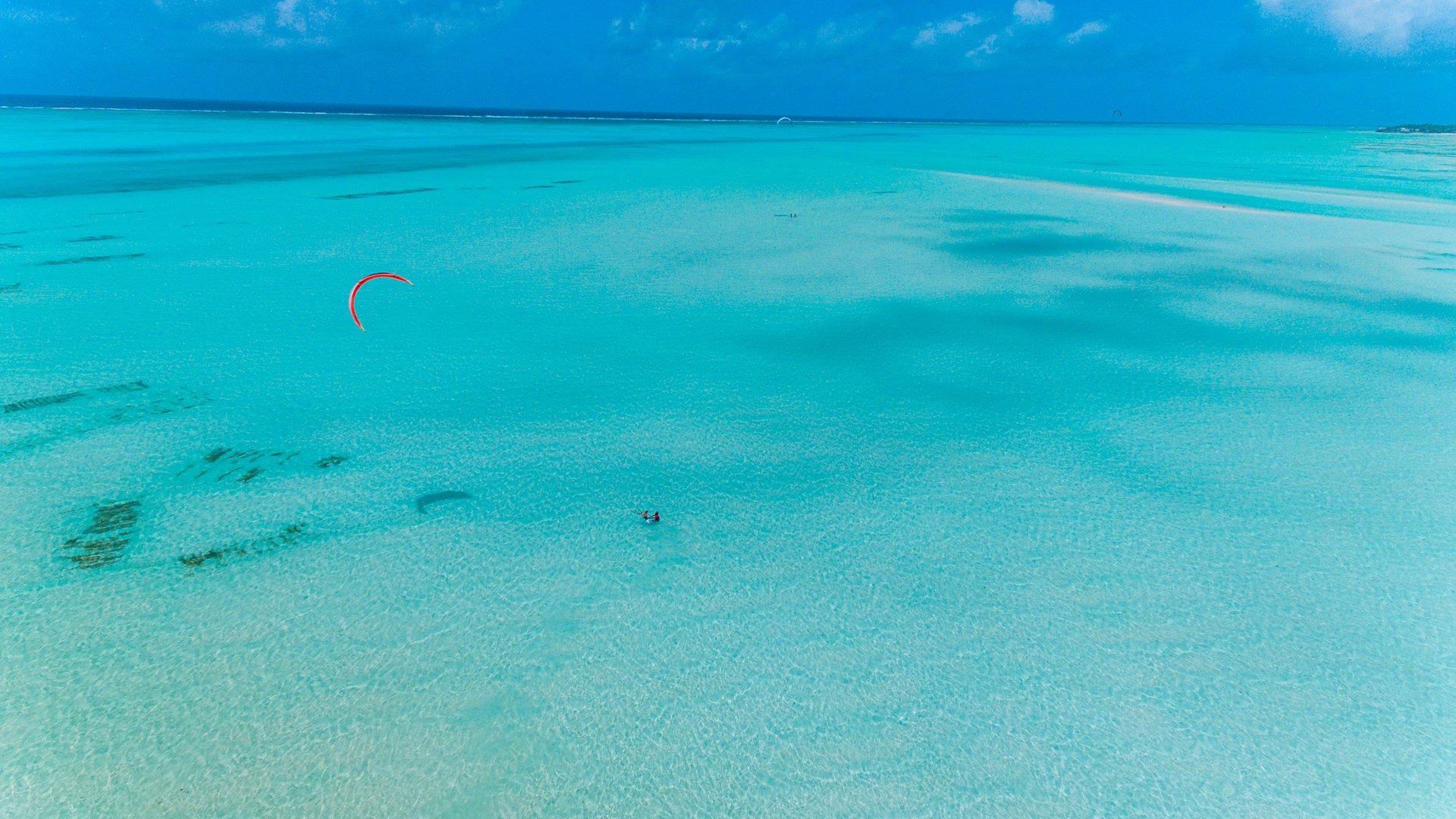Beautiful Water at Jambiani in the middle of turqouise ocean. 
