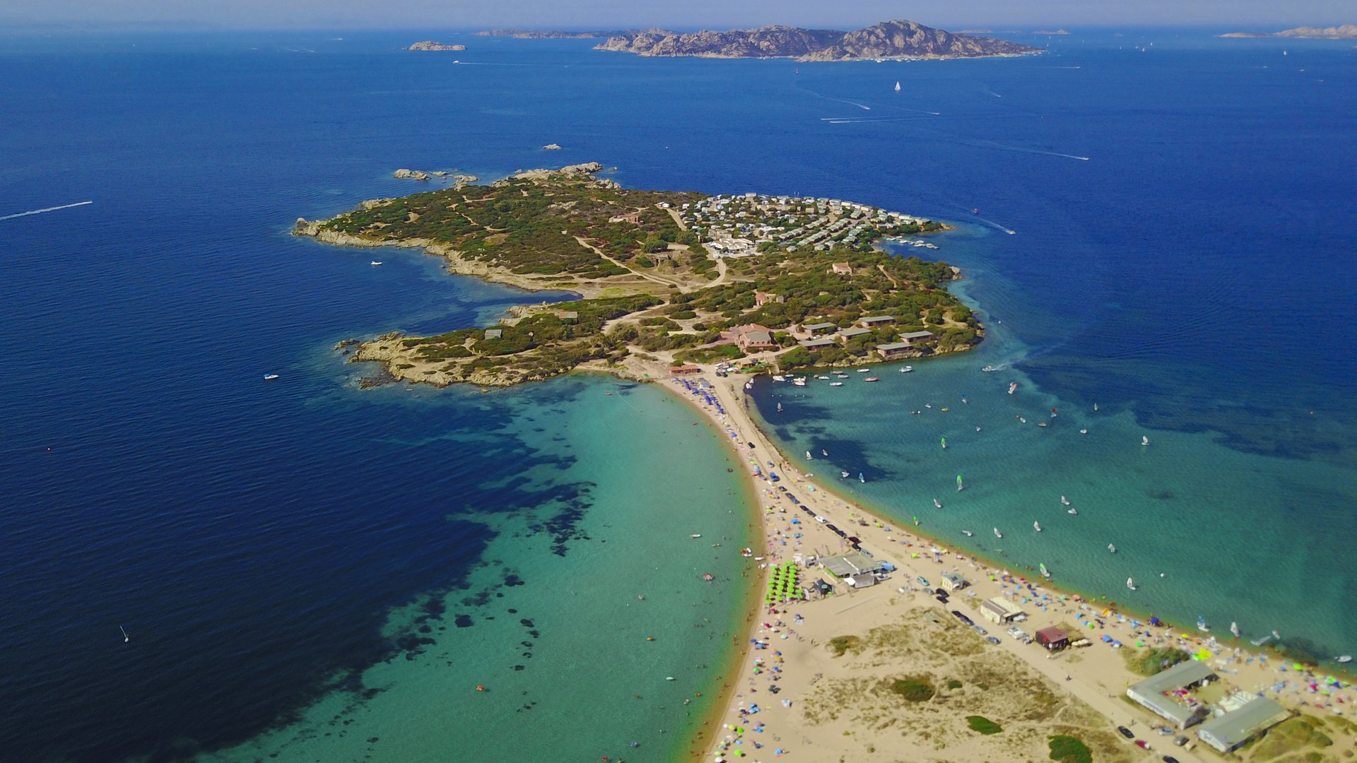 Porto Pollo Kitesurfing in Sardinia aerial view to the beach