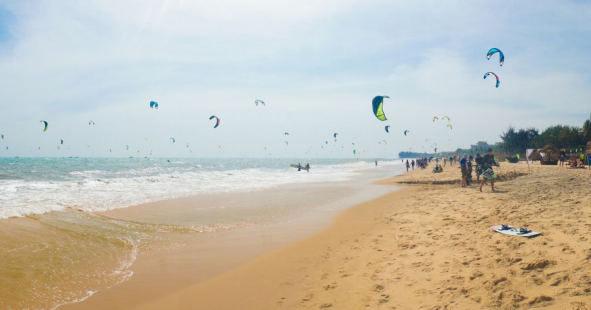 Beach view red sand in Mui Ne Vietnam