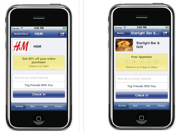Facebook Check In Deals, Images via Omnibeat
