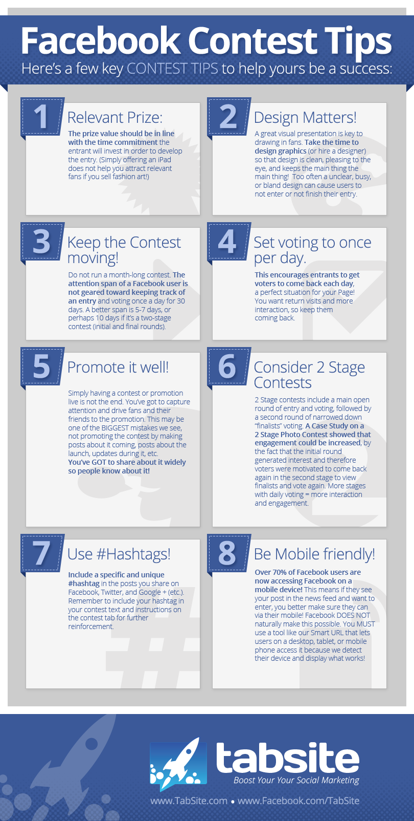 Facebook Contest Key Tips INFOGRAPHIC by TabSite