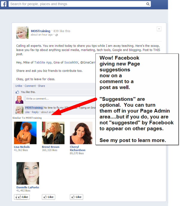 Facebook offering Page Suggestions – Like it or Not?