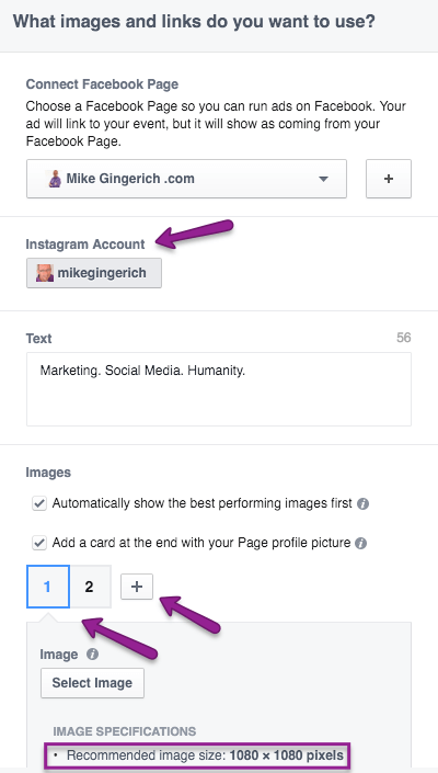 carousel and instagram fb ads