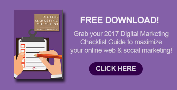 web and social media marketing checklist planner